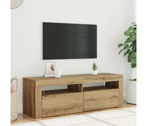 Tv Skapītis Ar Led Lampiņām, 120X35X40 Cm, Inženierijas Koks Vidaxl