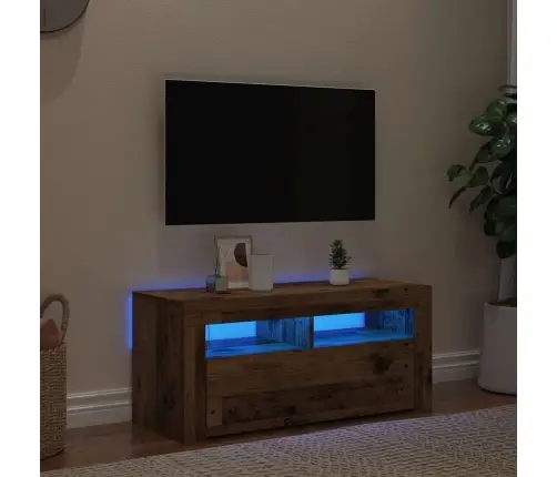 Tv Skapītis Ar Led Lampiņām, 90X35X40 Cm, Inženierijas Koks Vidaxl