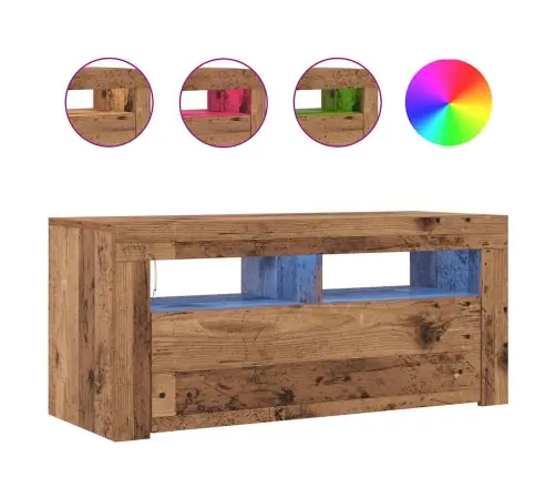 Tv Skapītis Ar Led Lampiņām, 90X35X40 Cm, Inženierijas Koks Vidaxl