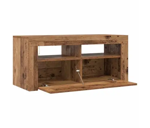 Tv Skapītis Ar Led Lampiņām, 90X35X40 Cm, Inženierijas Koks Vidaxl