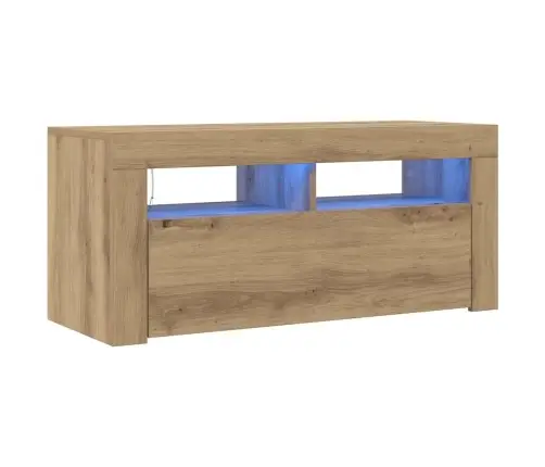 Tv Skapītis Ar Led Lampiņām, 90X35X40 Cm, Inženierijas Koks Vidaxl