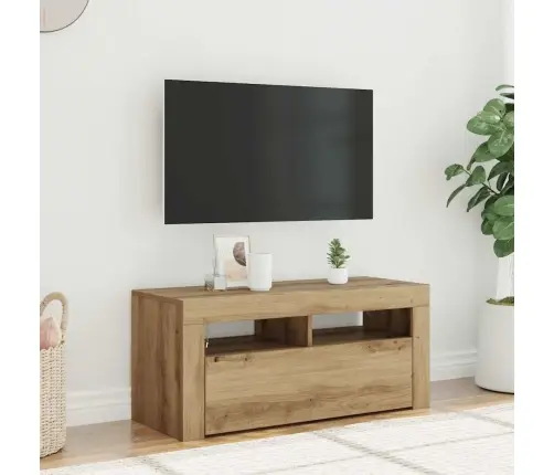 Tv Skapītis Ar Led Lampiņām, 90X35X40 Cm, Inženierijas Koks Vidaxl