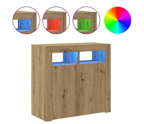 Šoninė Spintelė Su Led, Artisano, 80X35X75cm Apdirbta Mediena