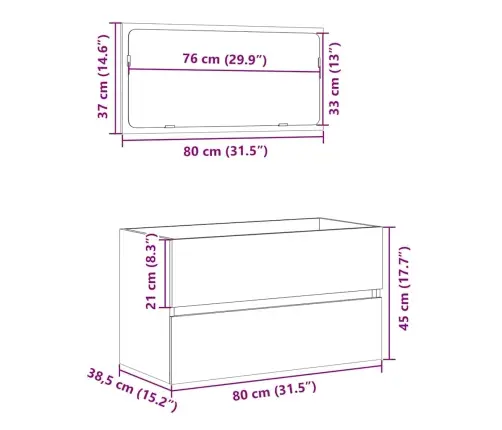 Vannitoakapp Peegliga, Betoonhall, Tehispuit