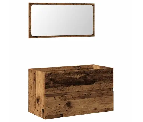 Vannasistabas Skapītis Veca Koka Ar Spoguli, Konstruēts Koks Vidaxl