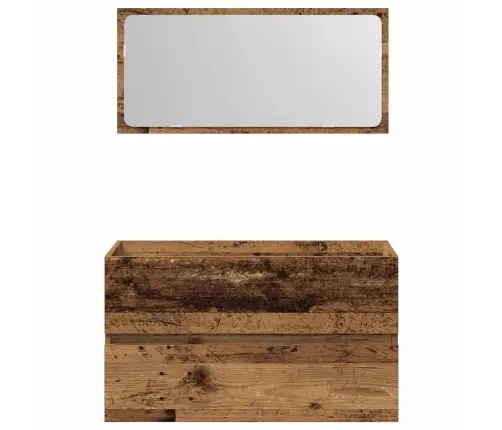 Vannasistabas Skapītis Veca Koka Ar Spoguli, Konstruēts Koks Vidaxl