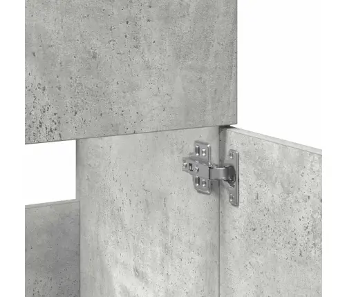 Vonios Kambario Spintelė Su Veidrodžiu, Betono Pilka, Mediena Vonios Kambario Spintelė Su Veidrodžiu, Betono Pilka, Mediena