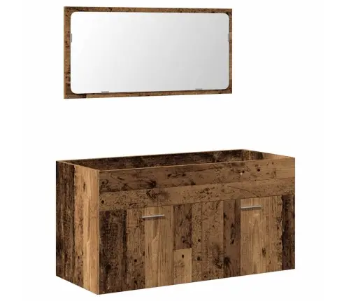 Vannasistabas Skapītis Veca Koka Ar Spoguli, Konstruēts Koks Vidaxl