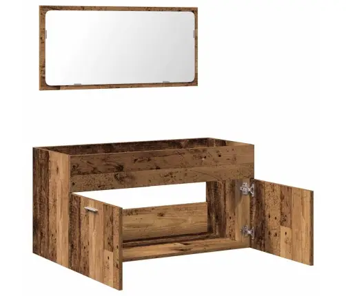 Vannasistabas Skapītis Veca Koka Ar Spoguli, Konstruēts Koks Vidaxl