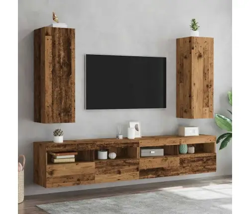 2-Osaline Telerikapi Komplekt Vana Puit 30,5X30X90 Cm