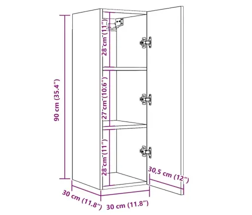 2 Daļu Tv Skapja Komplekts Artisan Ozols 30,5X30X90 Cm Vidaxl