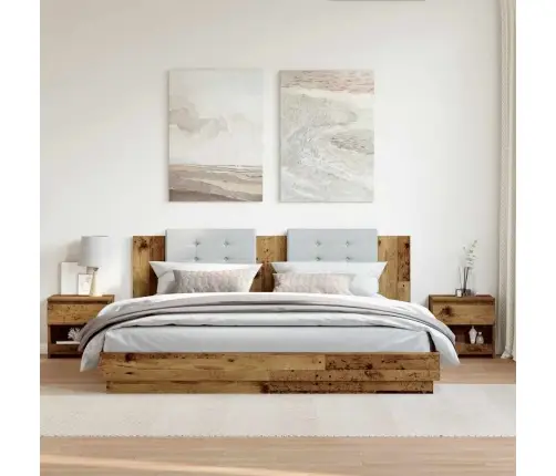 Naktsskapīši 2 Gab Old Wood 40X30X39 Cm Engineered Wood Vidaxl