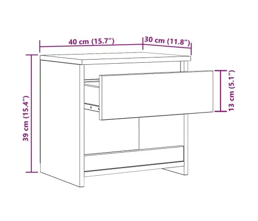 Naktsskapīši 2 Gab Old Wood 40X30X39 Cm Engineered Wood Vidaxl