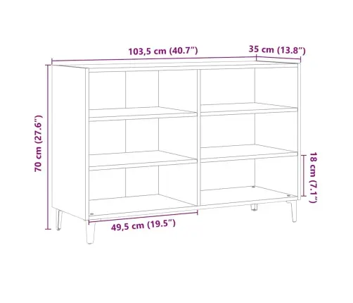 Puhvetkapp, Vana Puit, 103,5 X 35 X 70 cm Tehispuit