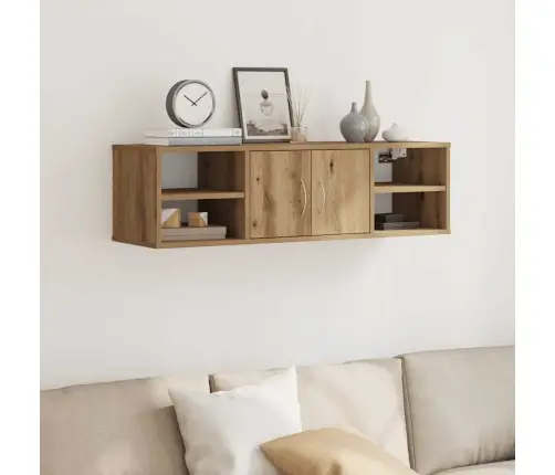 Sienas Skapītis, Koka Krāsa, 101X30X29 Cm, Inženierijas Koks Vidaxl