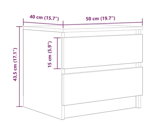 Naktsskapītis Artisan Ozols 40X40X50 Cm Inženierijas Koks Vidaxl