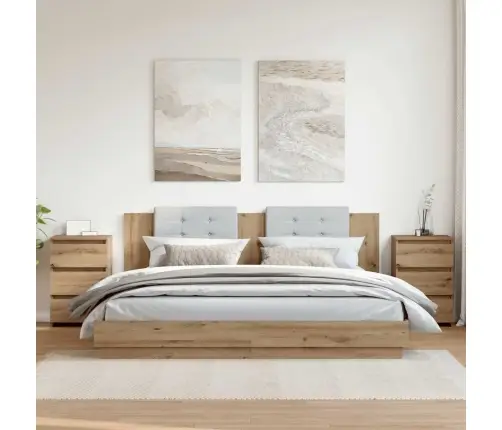 Naktsskapīši 2 Gab. Koka Krāsa 40X35X62,5 Cm Inženierijas Koks Vidaxl