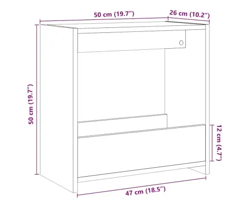 Sānu Galdiņš Old Wood 50X26X50 Cm Engineered Wood Vidaxl