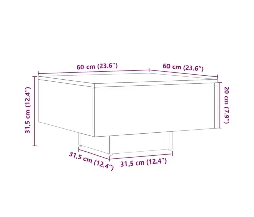 Diivanilaud Old Wood 60X60X31,5 Cm Engineered Wood
