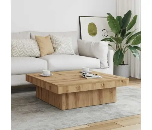 Kafijas Galdiņš Amatnieks Ozolkoka 90X90X28Cm Inženierijas Koks Vidaxl