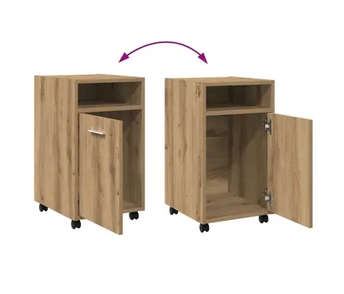 Skapis Ar Riteņiem Artisan Ozols 33X38X60 Cm Inženierijas Koks Vidaxl