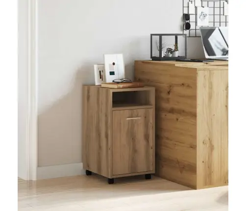 Skapis Ar Riteņiem Artisan Ozols 33X38X60 Cm Inženierijas Koks Vidaxl