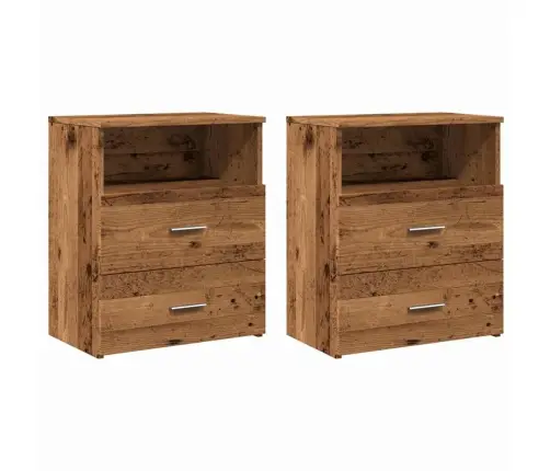 Naktsskapīši, 2 Gab., Veca Koka, 50X32X60 Cm, Inženierijas Koks Vidaxl