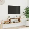 Sienas Tv Plaukts, Veca Koka, 125X18X23 Cm, Inženierijas Koks Vidaxl