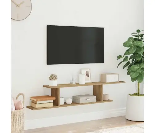 Sienas Tv Plaukts, Koka Krāsa, 125X18X23 Cm, Inženierijas Koks Vidaxl