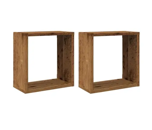 Kuba Formas Sienas Plaukti 2 Gab. 30X15X30 Cm Inženierijas Koks Vidaxl