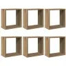 Kuba Formas Sienas Plaukti 6 Gab. 30X15X30 Cm Inženierijas Koks Vidaxl