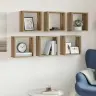 Kuba Formas Sienas Plaukti 6 Gab. 30X15X30 Cm Inženierijas Koks Vidaxl