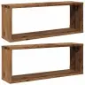 Sienas Kubu Plaukti 2 Gab Old Wood 60X15X23 Cm Engineered Wood Vidaxl