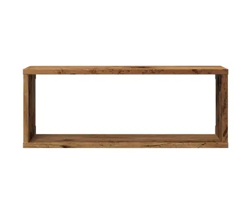 Sienas Kubu Plaukti 2 Gab Old Wood 60X15X23 Cm Engineered Wood Vidaxl