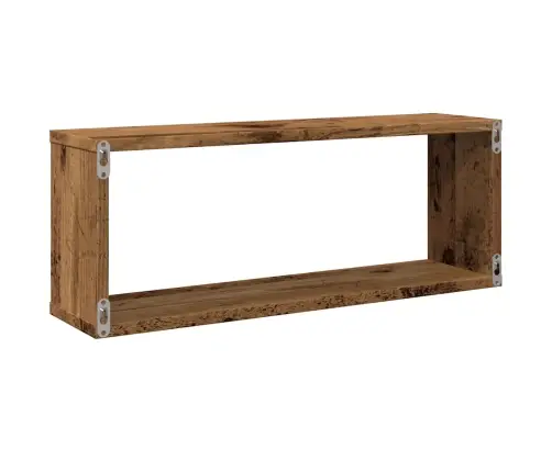 Sienas Kubu Plaukti 2 Gab Old Wood 60X15X23 Cm Engineered Wood Vidaxl