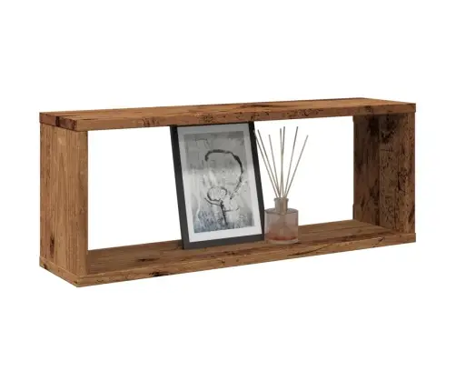 Sienas Kubu Plaukti 2 Gab Old Wood 60X15X23 Cm Engineered Wood Vidaxl