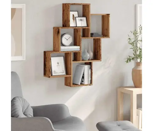 Sienas Plaukts, Veca Koka, 78X15X93 Cm, Skaidu Plāksne Vidaxl