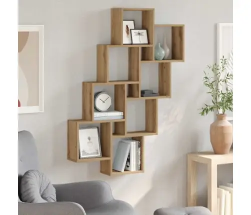 Seinakuubiku Riiul Artisan Tamm 90X15X119,5 Cm Tehispuit
