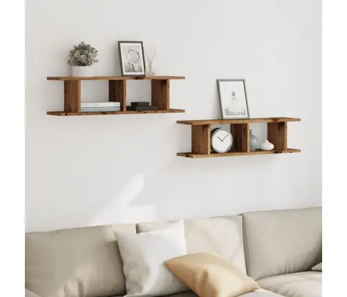 Sieninės Lentynos, 2Vnt., Medienos, 75X18X20cm Mediena