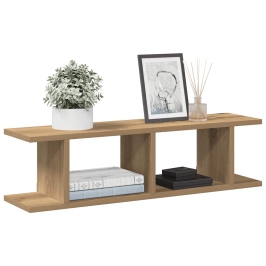 Sienas Plaukti 2 Gab. Koka Krāsa 75X18X20 Cm Inženierijas Koks Vidaxl