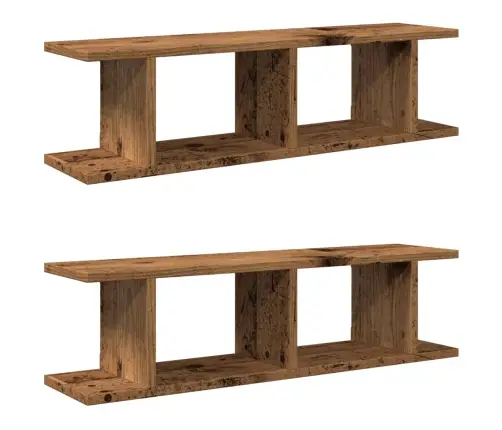 Sienas Plaukti 2 Gab. Veca Koka 90X18X20 Cm Inženierijas Koks Vidaxl