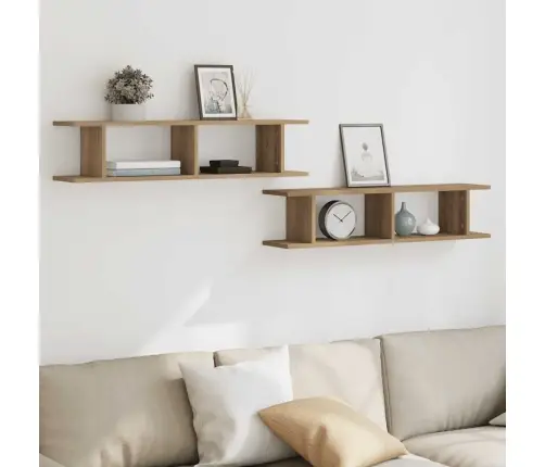 Kuubikukujulised Riiulid 2 Tk Käsitöötamm 90X18X20 Cm Tehispuit