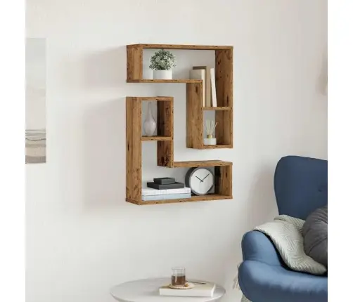 Kuba Formas Sienas Plaukti 2 Gab. 50X15X50 Cm Inženierijas Koks Vidaxl