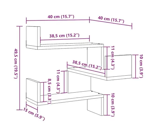 Seinanurgariiulid 2 Tk Vana Puit 40X40X49,5 Cm Tehnopuit
