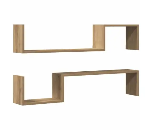 Seinariiulid 2 Tk Artisan Oak 100X15X20 Cm Engineered Wood