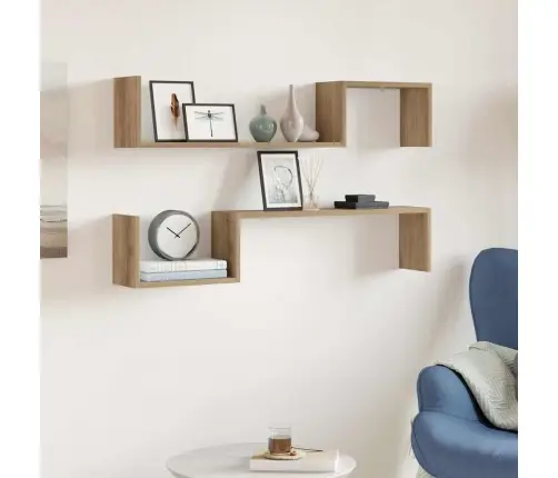 Seinariiulid 2 Tk Artisan Oak 100X15X20 Cm Engineered Wood