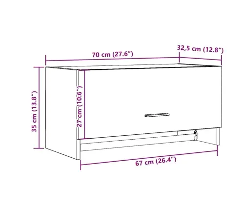 Spinta Old Wood 70X32,5X35 Cm Engineered Wood