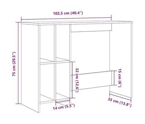 Galds, Veca Koka, 102,5X35X75 Cm, Skaidu Plāksne Vidaxl