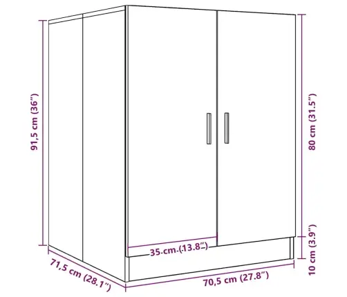 Skalbimo Mašinos Spintelė, Betono Pilka, 70,5X71,5X91,5Cm