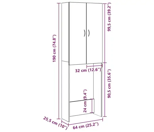 Pesumasina Kapp Artisan Tamm 64X25,5X190 Cm
